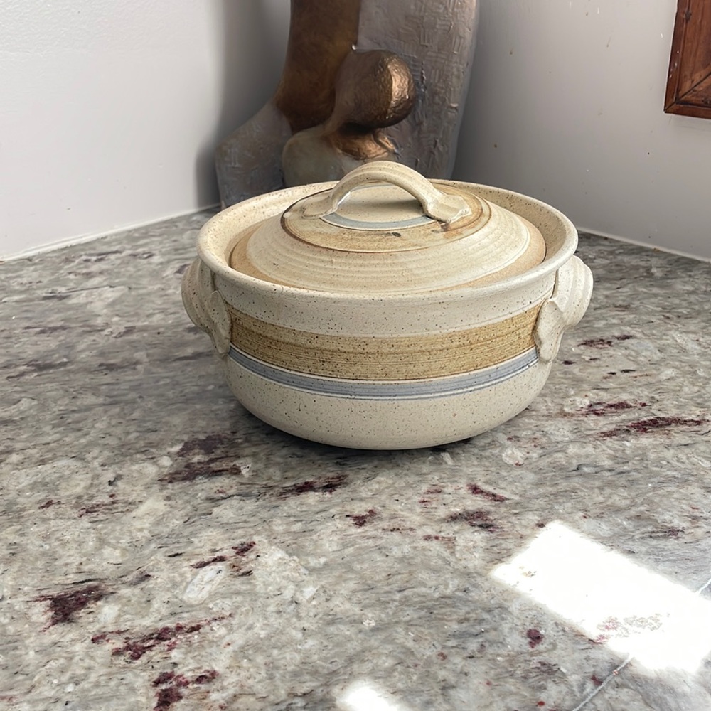 Vintage Haas Studio Stoneware Casserole Pot